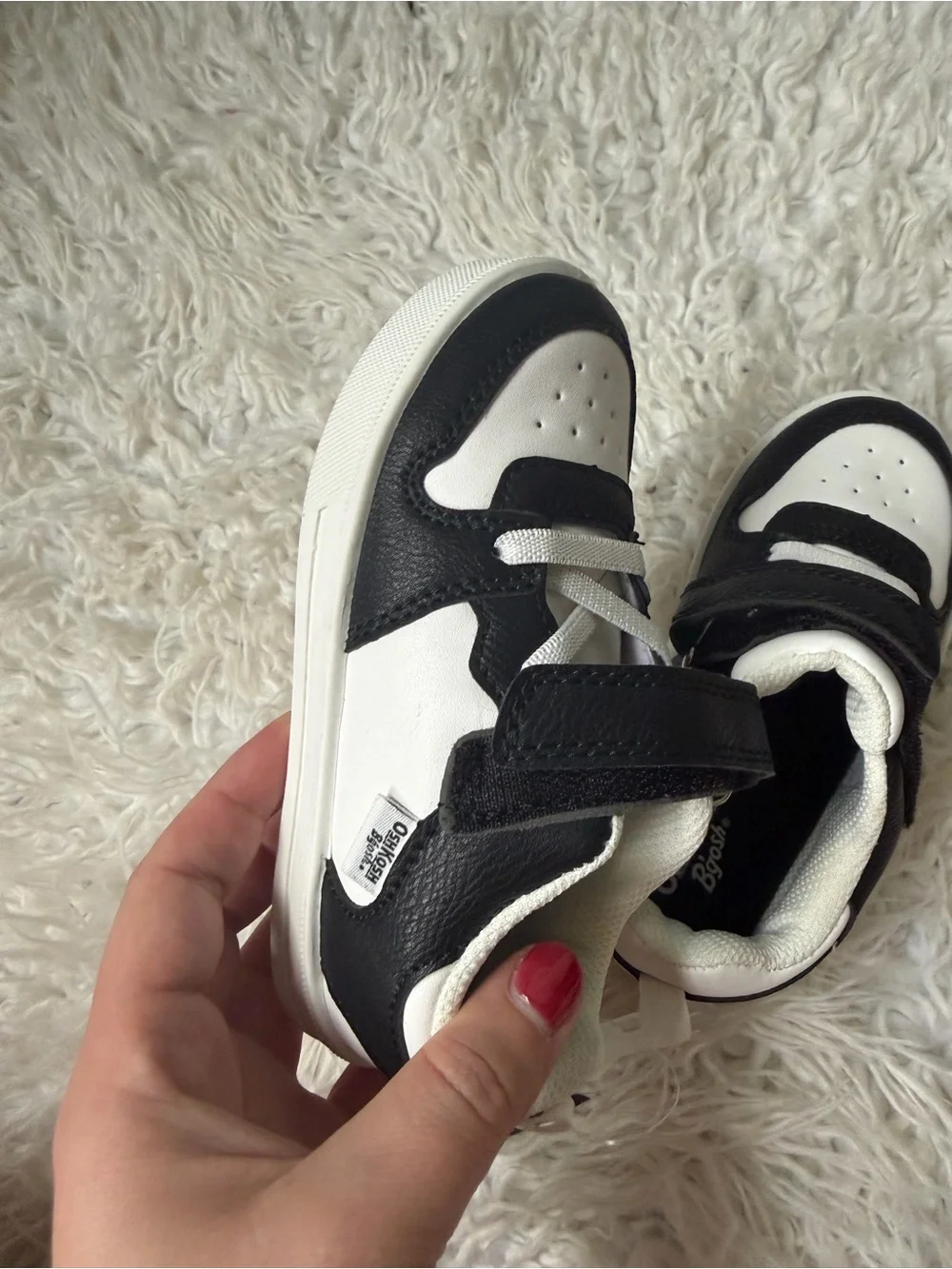 OshKosh B'gosh Kids Black and White Velcro Sneakers